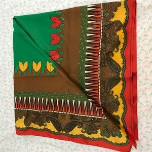 MOSI Brown Red Yellow Green Scarf Imitation Silk